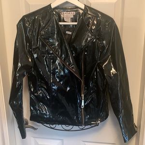A.M.I. Black Patent pleather jacket